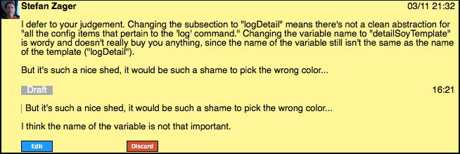 gwt user review ui side by side diff screen comment edit